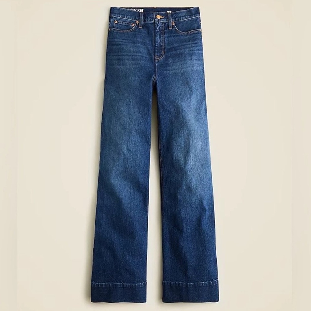 J.Crew Wide Leg Trouser 30 Tall / 12 Wesly Wash